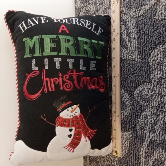 Festive Christmas Pillow with Snowman Design Decoration - Picture 6 of 7